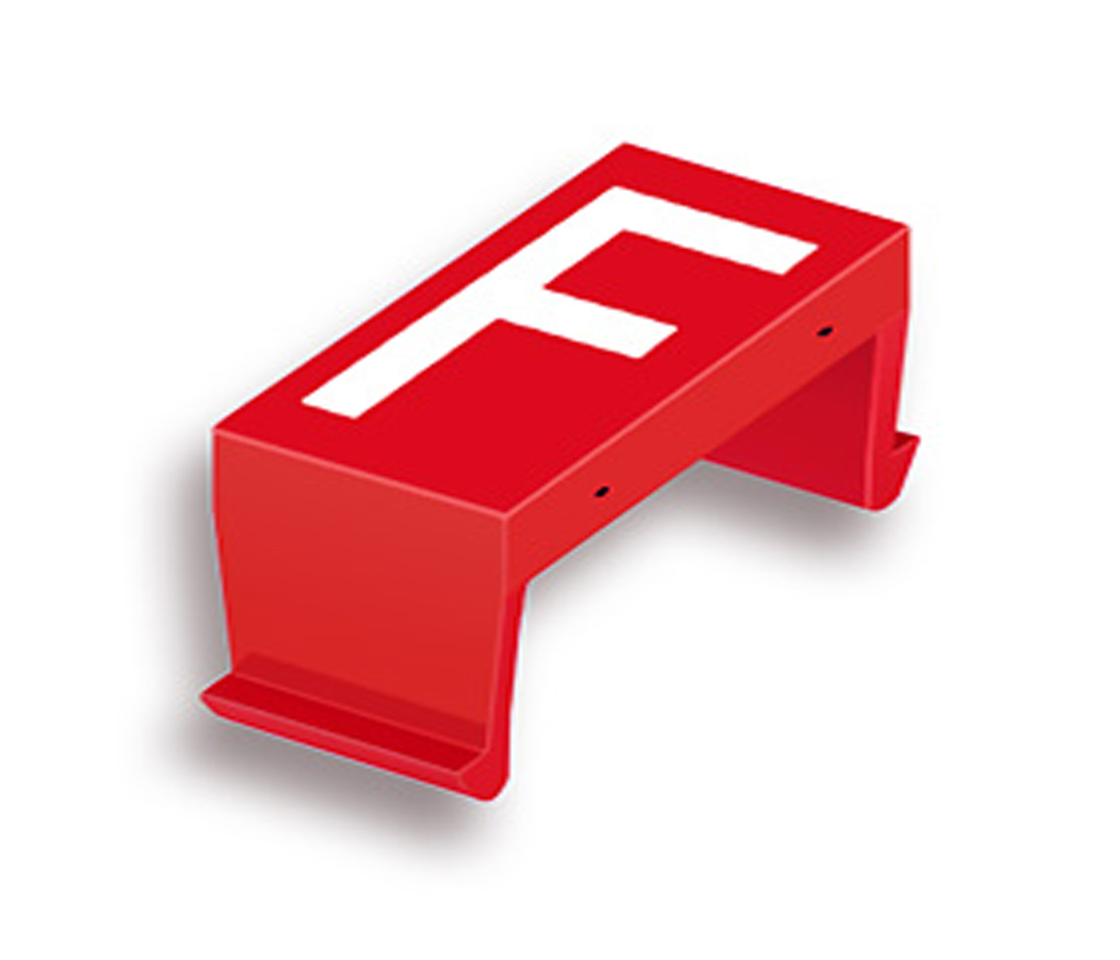 FP bloc lettr. F 10mm rouge