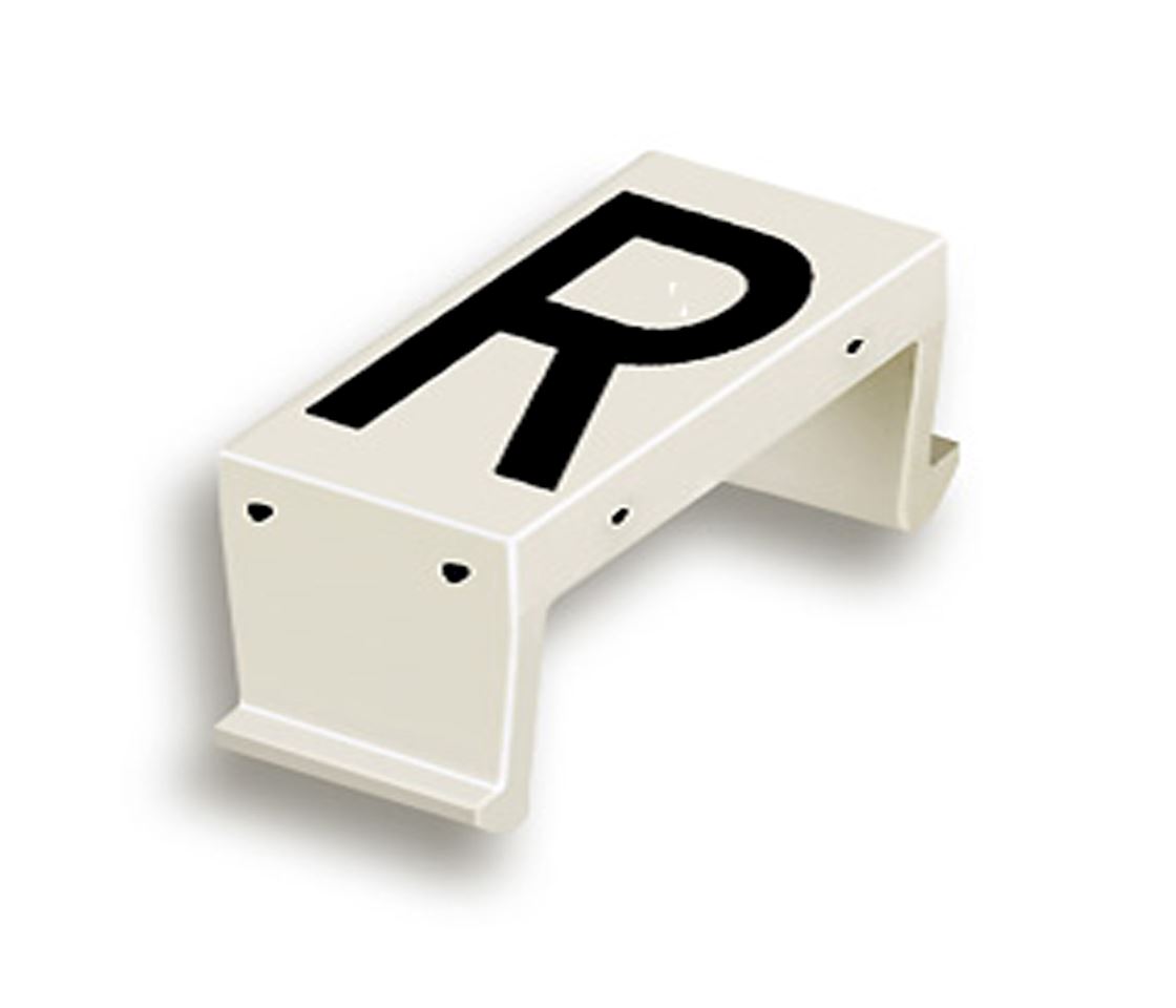 FP letter field R 25mm white