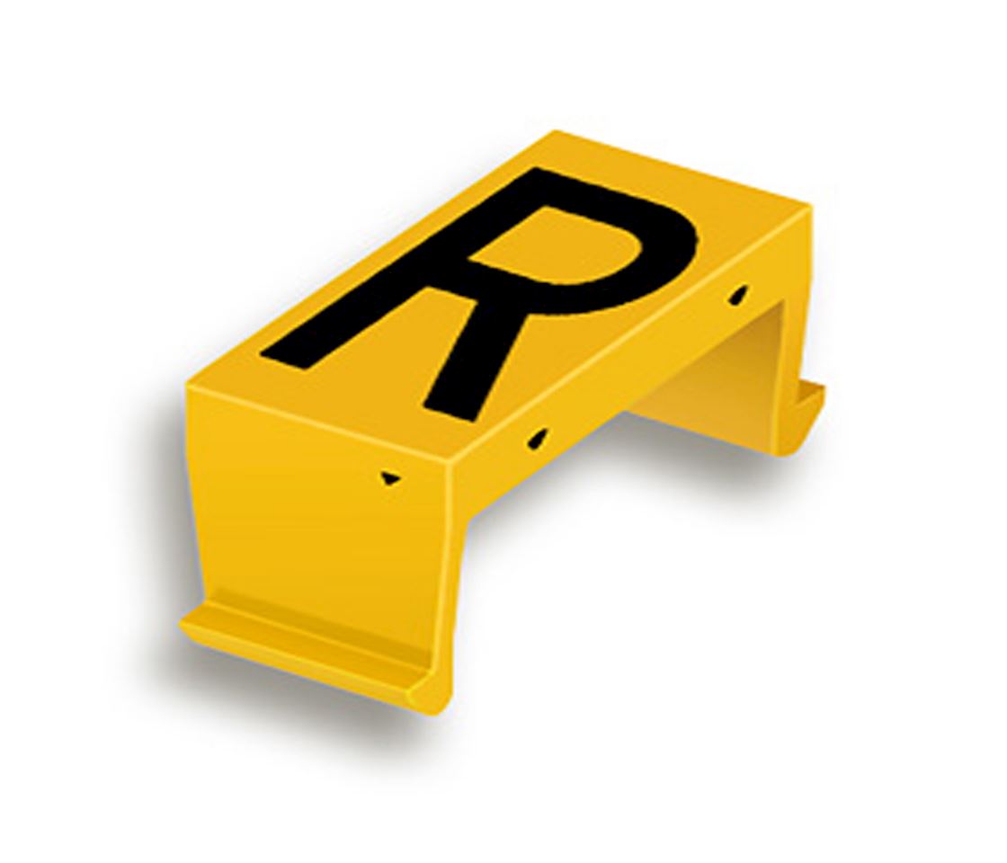 FP letter field R 40mm yl