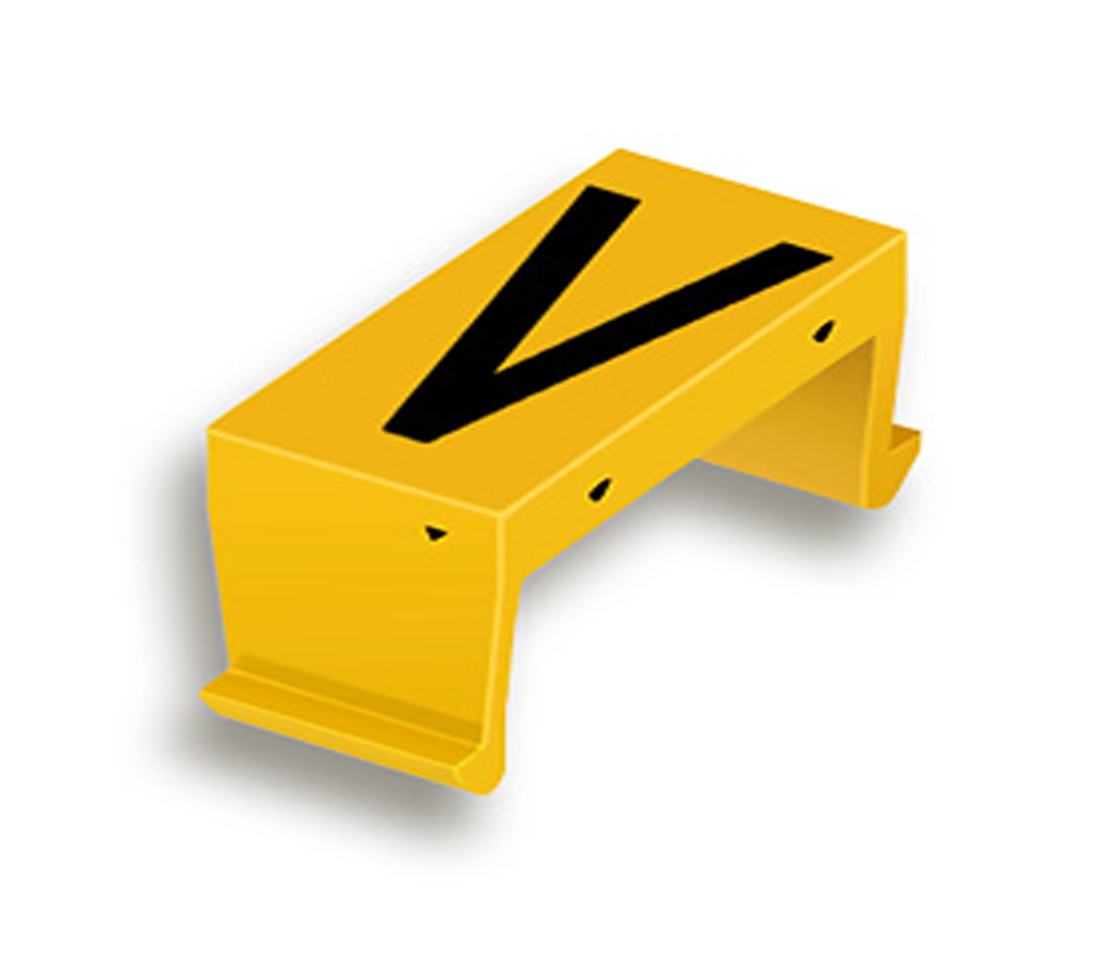 FP bloc lettr. V 40mm jaune