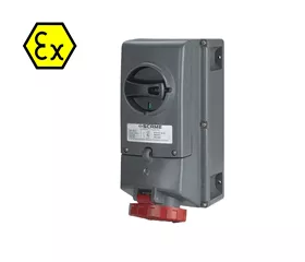 CEE Sicherheitssteckdose ATEX 32 A, IP66, 3P+N+E, 6 h, mit Sicherungsträger