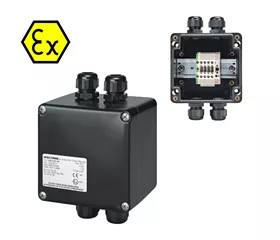 Boîte de jonction ATEX IP66, 4 bornes de passage WDU + 1 borne de terre WPE, 4 mm²
