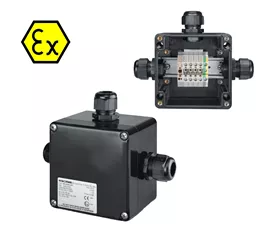 Boîte de jonction ATEX IP66, 4 bornes de passage WDU + 1 borne de terre WPE, 6 mm²