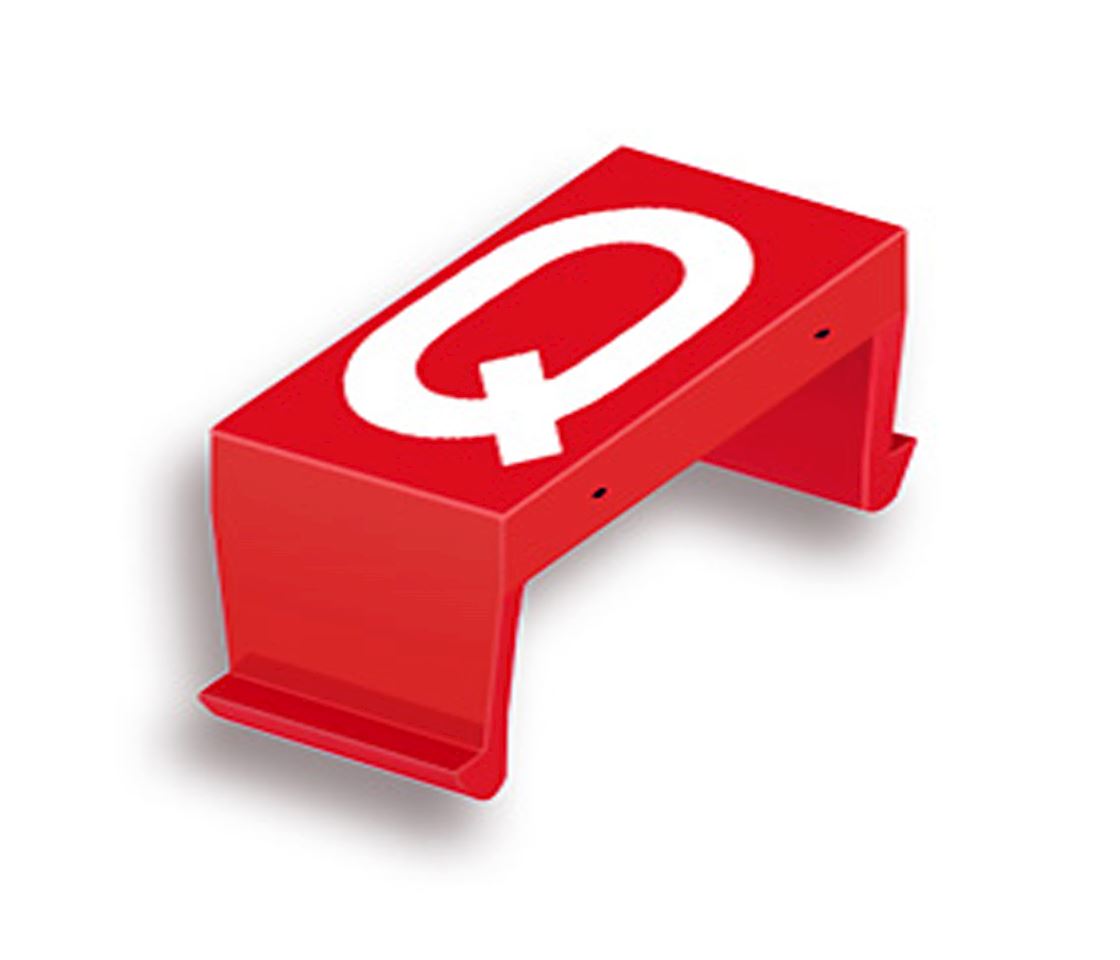 FP bloc lettr. Q 10mm rouge