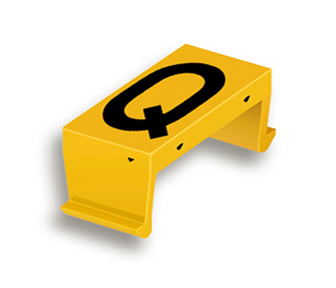 FP Buchstabenfeld Q 25mm gelb
