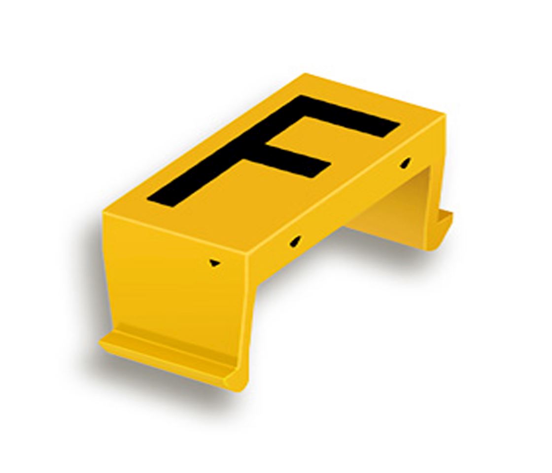 FP Buchstabenfeld F 40mm gelb