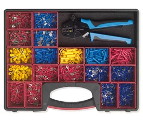 Insulated Copper Terminal Lugs 0.25–6 mm² + Crimping Tool