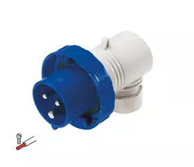 SCAME EUREKA CEE Angled Plug 16A 2P+E 6h, IP67, 90°