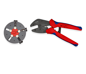 Pinza per crimpare con caricatore intercambiabile, KNIPEX 97 33 01 / 02